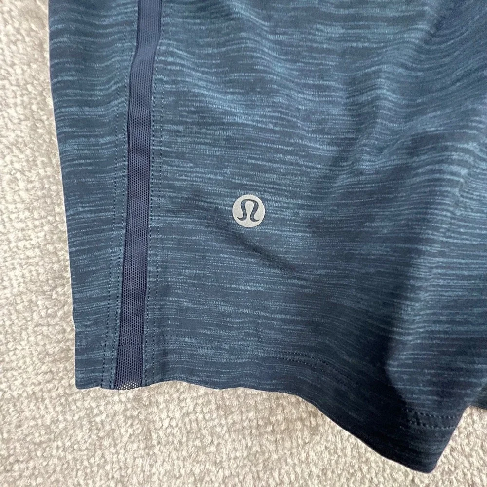 Lululemon Pace Breaker Linerless Short 7 Mens XL Heathered Nautical Navy Blue
